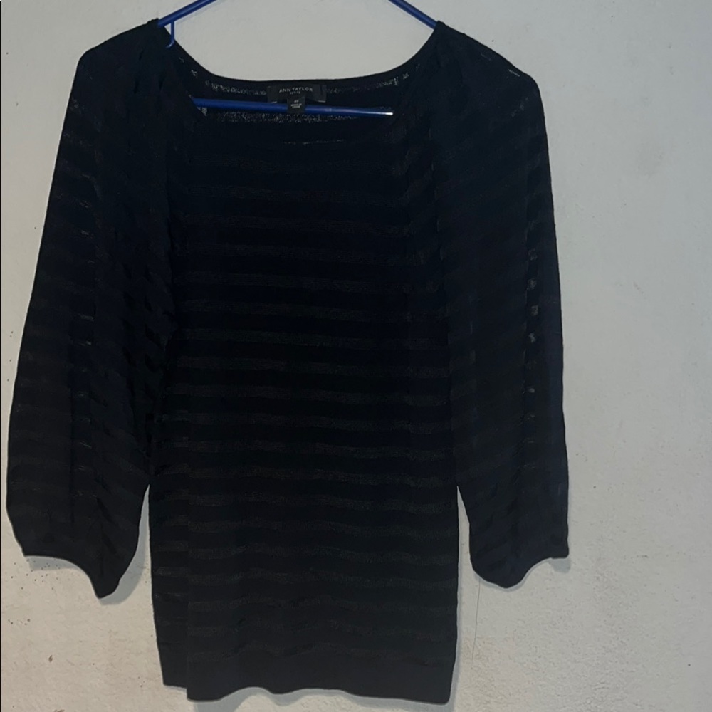 Ann Taylor Elegant Black Scoop Neck Sweater